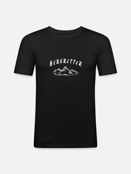 Bergretter Apré Ski Snowboard - Männer Slim Fit T-Shirt - Schwarz
