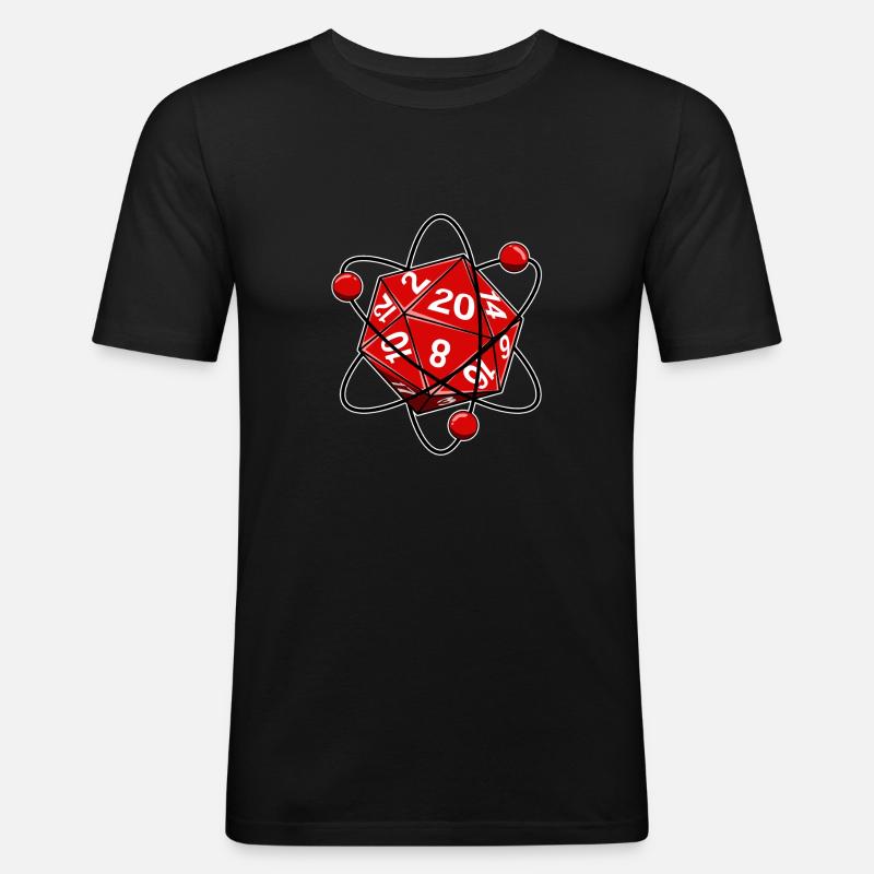 Cube D20 electron physics nerd - Men's Slim Fit T-Shirt - black