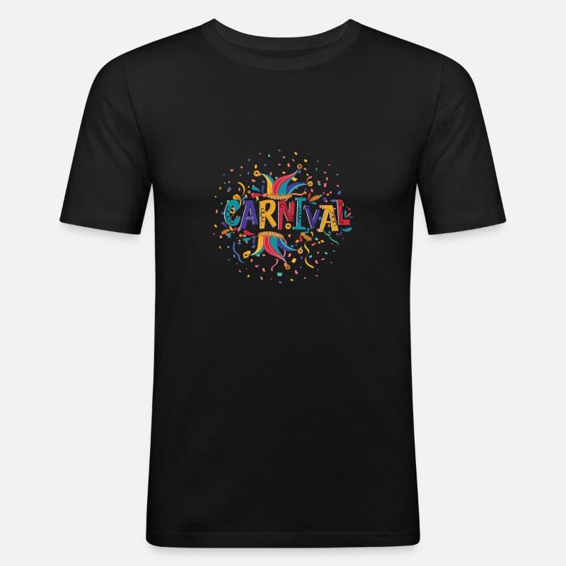 Fasching - Männer Slim Fit T-Shirt - Schwarz