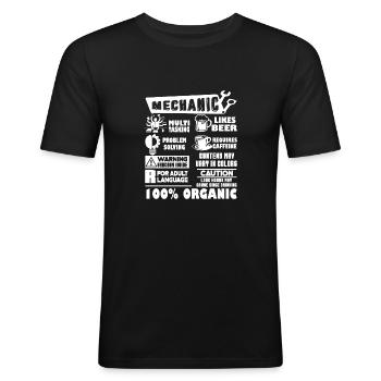 Mechanic Jobs - Men's Slim Fit T-Shirt - black - Front - Nik (191cm)