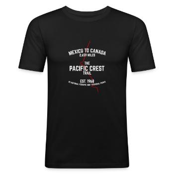 Der PCT Der Pacific Crest Trail - Männer Slim Fit T-Shirt - Schwarz - Vorne - Nik (191cm)