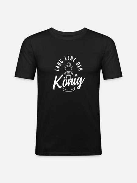 Lang lebe der König - Männer Slim Fit T-Shirt - Schwarz