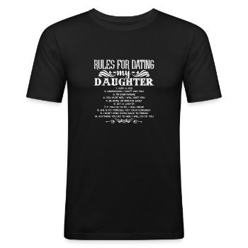 Fête des pères papa de la fille - T-shirt près du corps Homme - noir - Devant - Nik (191cm)