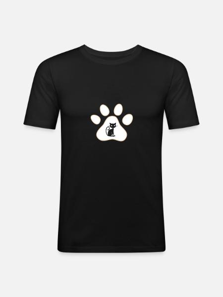 Cat cat paw gift - Men's Slim Fit T-Shirt - black