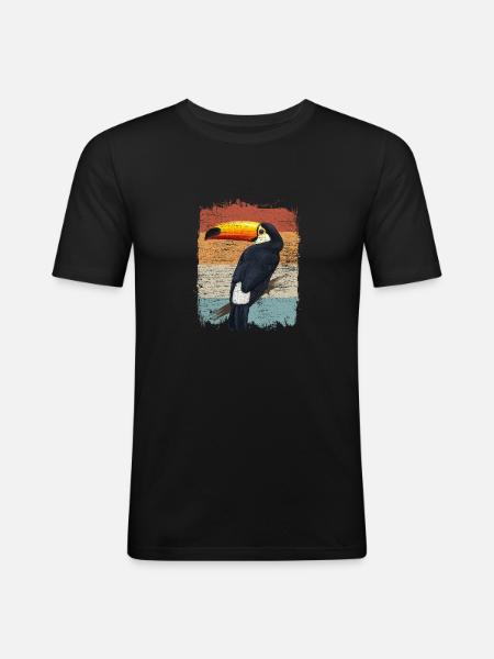 Toucan retro - Men's Slim Fit T-Shirt - black