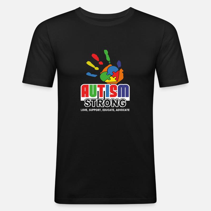 Autismusbewusstsein Autismus stark - Männer Slim Fit T-Shirt - Schwarz