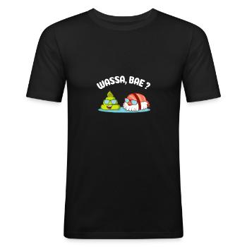 Wassa, bae? Paare Und Foodie Gift - Männer Slim Fit T-Shirt - Schwarz - Vorne - Nik (191cm)