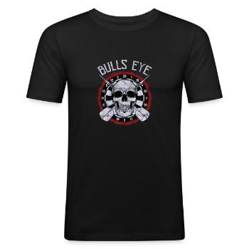 Dart Bullseye - Männer Slim Fit T-Shirt - Schwarz - Vorne - Nik (191cm)