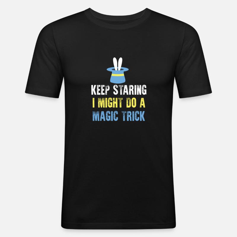 Zauberer Magier Hase - Männer Slim Fit T-Shirt - Schwarz
