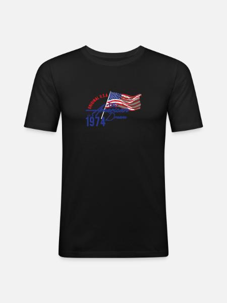 USA - American Dream - Men's Slim Fit T-Shirt - black