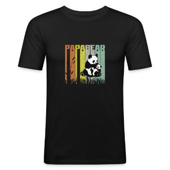 Papa Bär und Baby Bär Shirt für den Vater - Männer Slim Fit T-Shirt - Schwarz - Vorne - Nik (191cm)