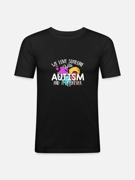 Autism Awareness Jag älskar någon med autism - Slim Fit T-shirt herr - svart