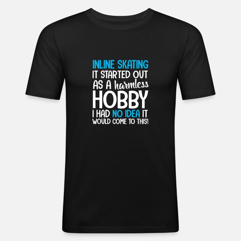 Inline Skating Inliner Inlineskating Rollschuhe - Männer Slim Fit T-Shirt - Schwarz