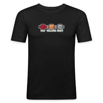 well done burnt - T-shirt près du corps Homme - noir - Devant - Nik (191cm)