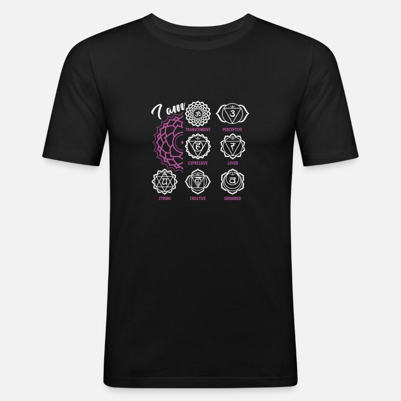 Chakra Lustiges Chakra - Männer Slim Fit T-Shirt - Schwarz