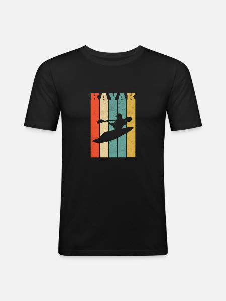 Whitewater Kayak Vertical Stripes - Men's Slim Fit T-Shirt - black