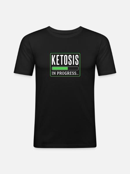 Keto Ketogen Ketose - Männer Slim Fit T-Shirt - Schwarz