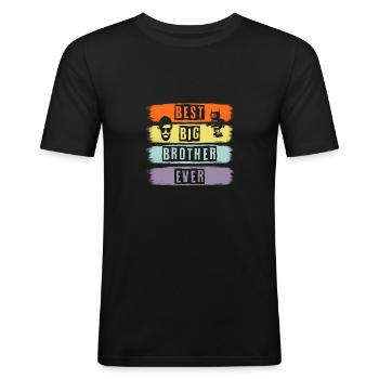Best big brother ever retro vintage - Männer Slim Fit T-Shirt - Schwarz - Vorne - Nik (191cm)