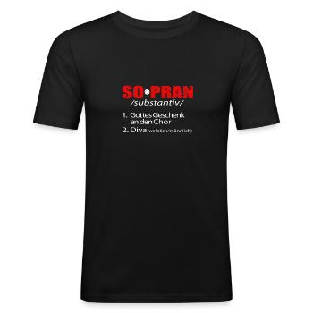 Sopran Sänger Chor Singen - Männer Slim Fit T-Shirt - Schwarz - Vorne - Nik (191cm)