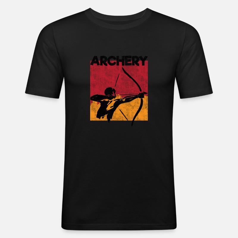 Bogen schießen Pfeil Bogen - Männer Slim Fit T-Shirt - Schwarz