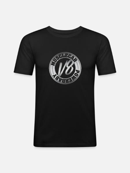 V8 Motor Musclecar Ami - Men's Slim Fit T-Shirt - black