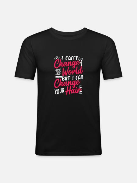 Coiffure coiffure - T-shirt près du corps Homme - noir