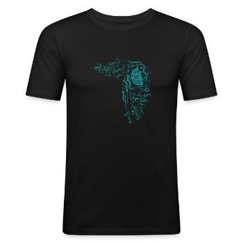 Informaticien programmeur informatique nerd geek - T-shirt près du corps Homme - noir - Devant - Nik (191cm)