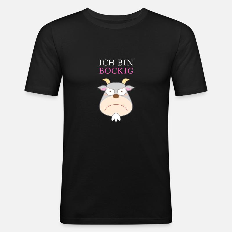 Ich bin BOCKIG! - Männer Slim Fit T-Shirt - Schwarz