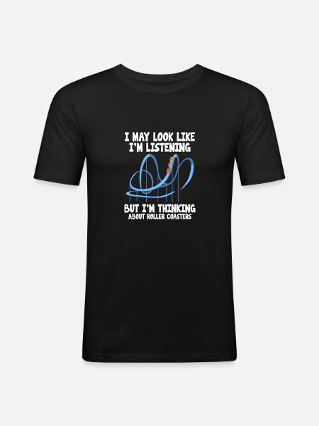 Rollercoaster Achterbahn Freizeitpark Geschenkidee - Männer Slim Fit T-Shirt - Schwarz