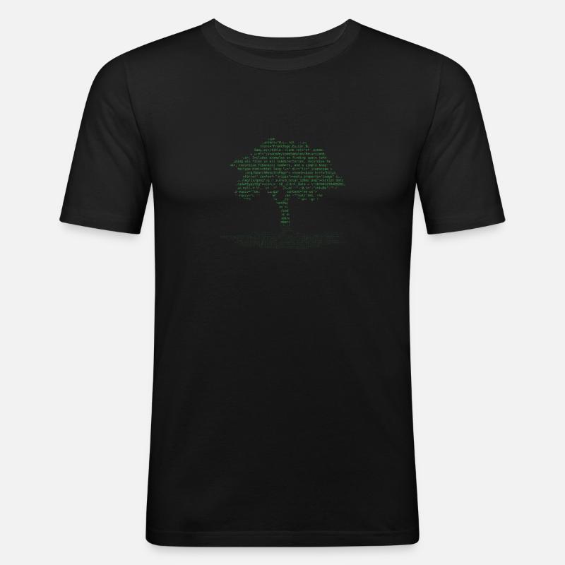Arbre de programmation informatique - T-shirt près du corps Homme - noir