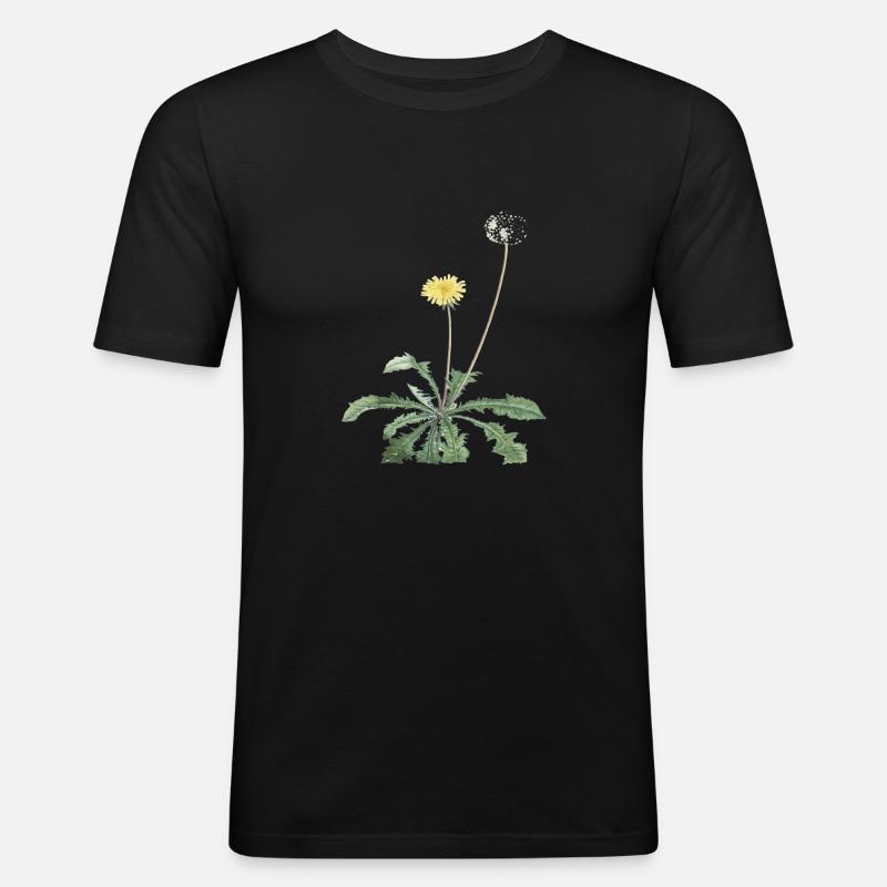 Löwenzahn = Pusteblume - Männer Slim Fit T-Shirt - Schwarz