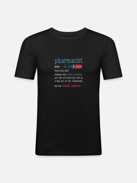 Farmacista Definition Funny Gift Stampa classica - Maglietta aderente da uomo - nero