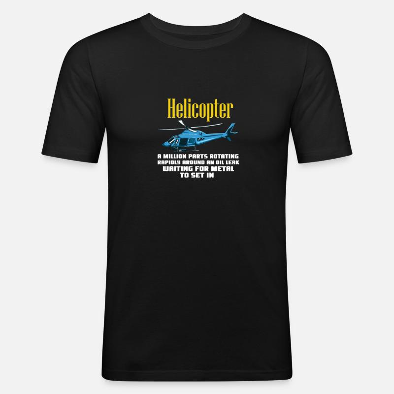 HELICOPTER: Helicopter Definition Gift - Männer Slim Fit T-Shirt - Schwarz
