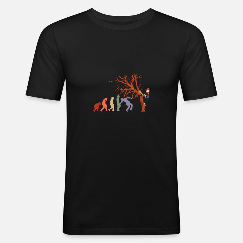 Lumberjack EVOLUTION chainsaw landscaper - Men's Slim Fit T-Shirt - black