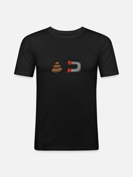 Scheißemagnet Scheiße Magnet Polizei - Männer Slim Fit T-Shirt - Schwarz