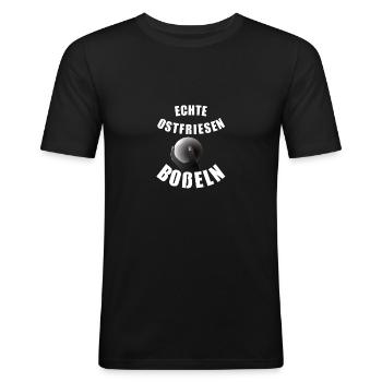 Boßelsport Klootschießen Ostfriesland - Männer Slim Fit T-Shirt - Schwarz - Vorne - Nik (191cm)