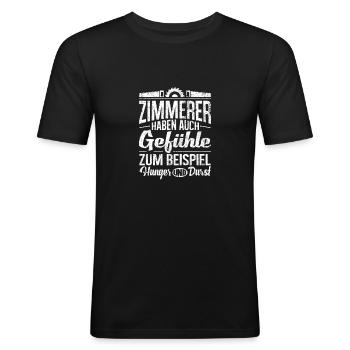 Zimmerer Zimmermann - Männer Slim Fit T-Shirt - Schwarz - Vorne - Nik (191cm)