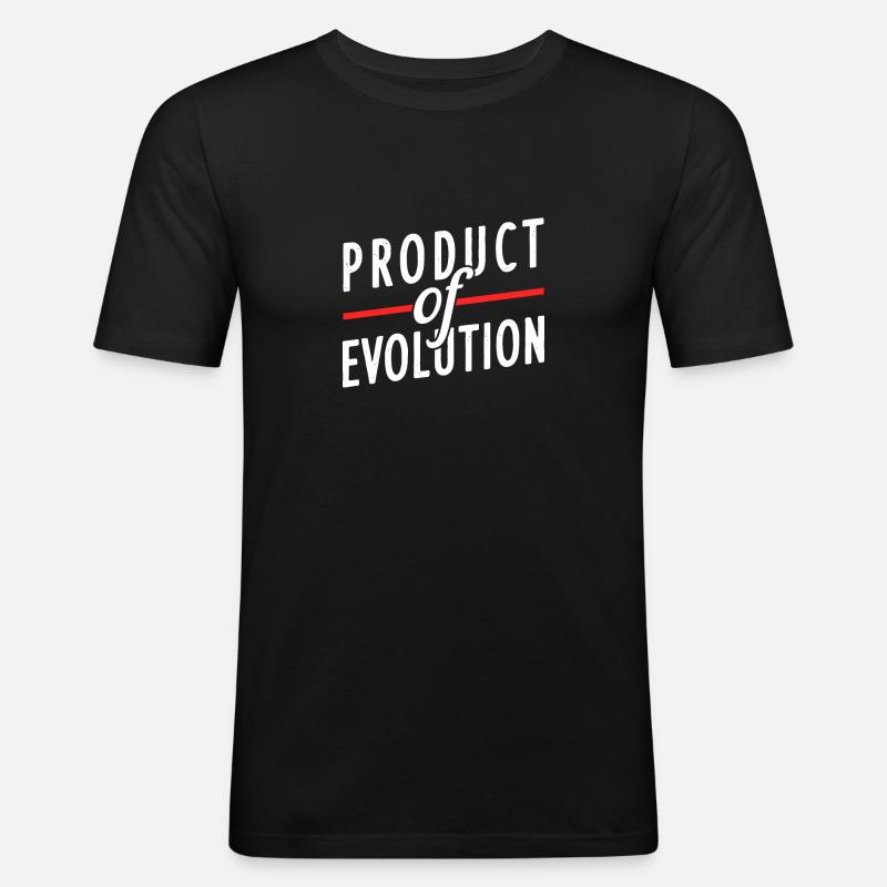 Atheist Evolution Geschenk - Männer Slim Fit T-Shirt - Schwarz