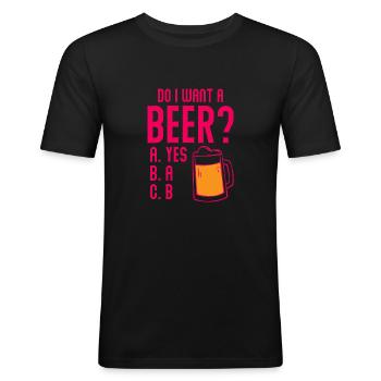 Beer craft beer - Men's Slim Fit T-Shirt - black - Front - Nik (191cm)