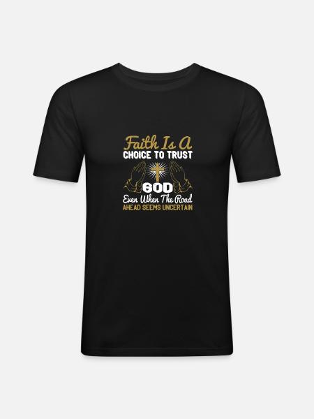 Citations de foi chrétienne - T-shirt près du corps Homme - noir