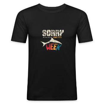 Hai Haie weißer Hai Haifisch Hai Flosse Geschenk - Männer Slim Fit T-Shirt - Schwarz - Vorne - Nik (191cm)