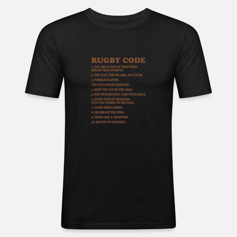 RUGBY CODE TEAM COACH - Men's Slim Fit T-Shirt - black