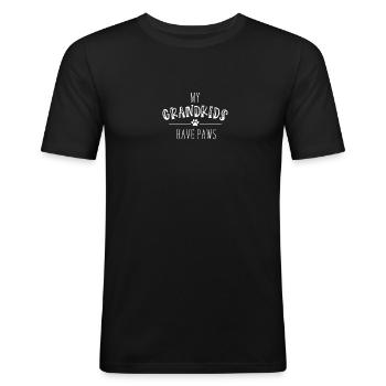 Mes petits-enfants ont des pattes - T-shirt près du corps Homme - noir - Devant - Nik (191cm)