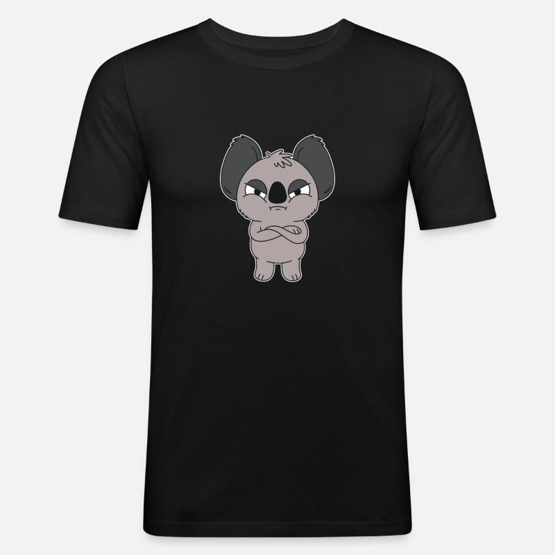 Wütender Koala - Männer Slim Fit T-Shirt - Schwarz
