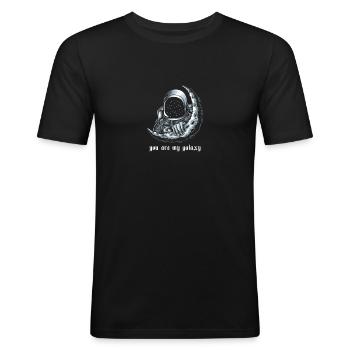 Aesthetic Astronaut Moon Grunge Aesthetic - Men's Slim Fit T-Shirt - black - Front - Nik (191cm)