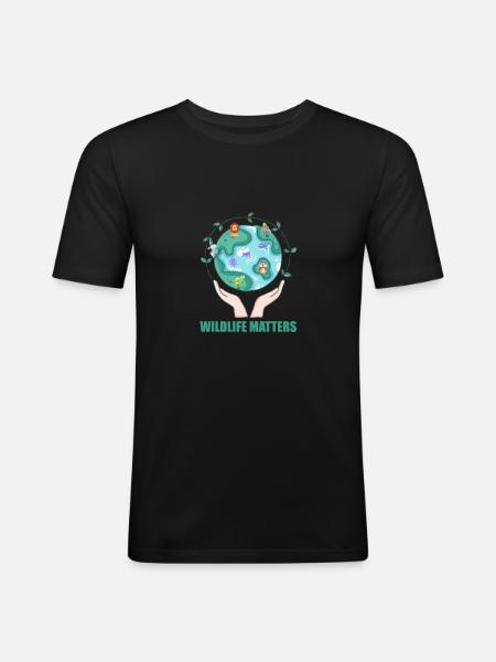 funny conservation environment gift idea - Men's Slim Fit T-Shirt - black