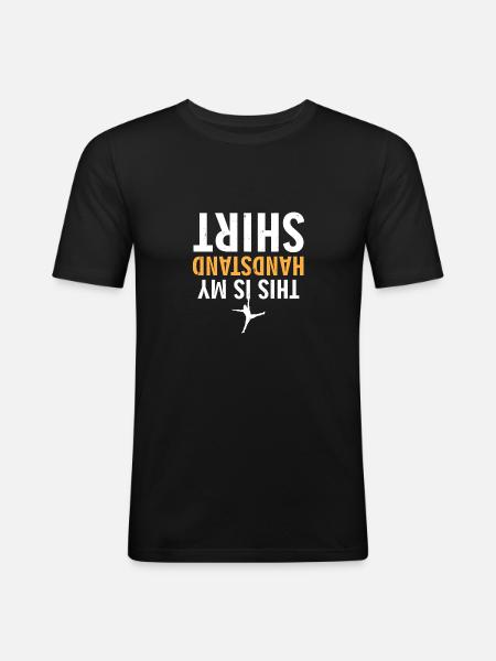 Håndstand| På hovedet| Det er sejt| Balance| Omvendt - Herre Slim Fit T-Shirt - sort