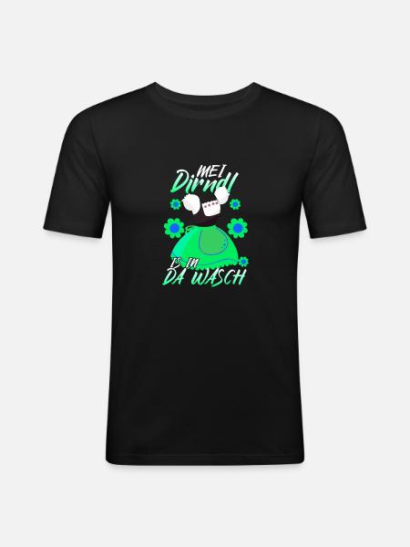 Dirndl Ersatz Wäsche - Männer Slim Fit T-Shirt - Schwarz