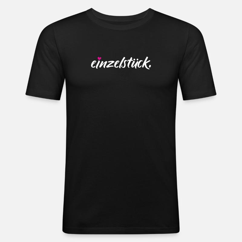 Einzelstück Spruch Witzig - Männer Slim Fit T-Shirt - Schwarz
