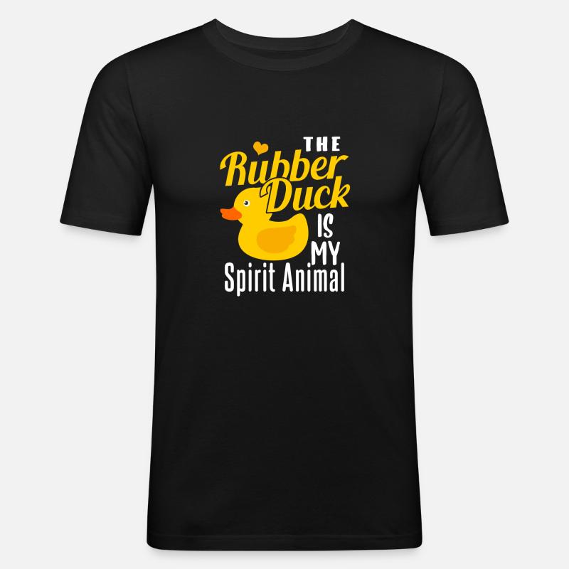 Gummiente Ente Geschenk - Männer Slim Fit T-Shirt - Schwarz